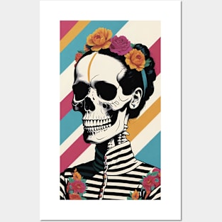 Frida's Striped Sugar Skull: Illustrated Tribute Posters and Art